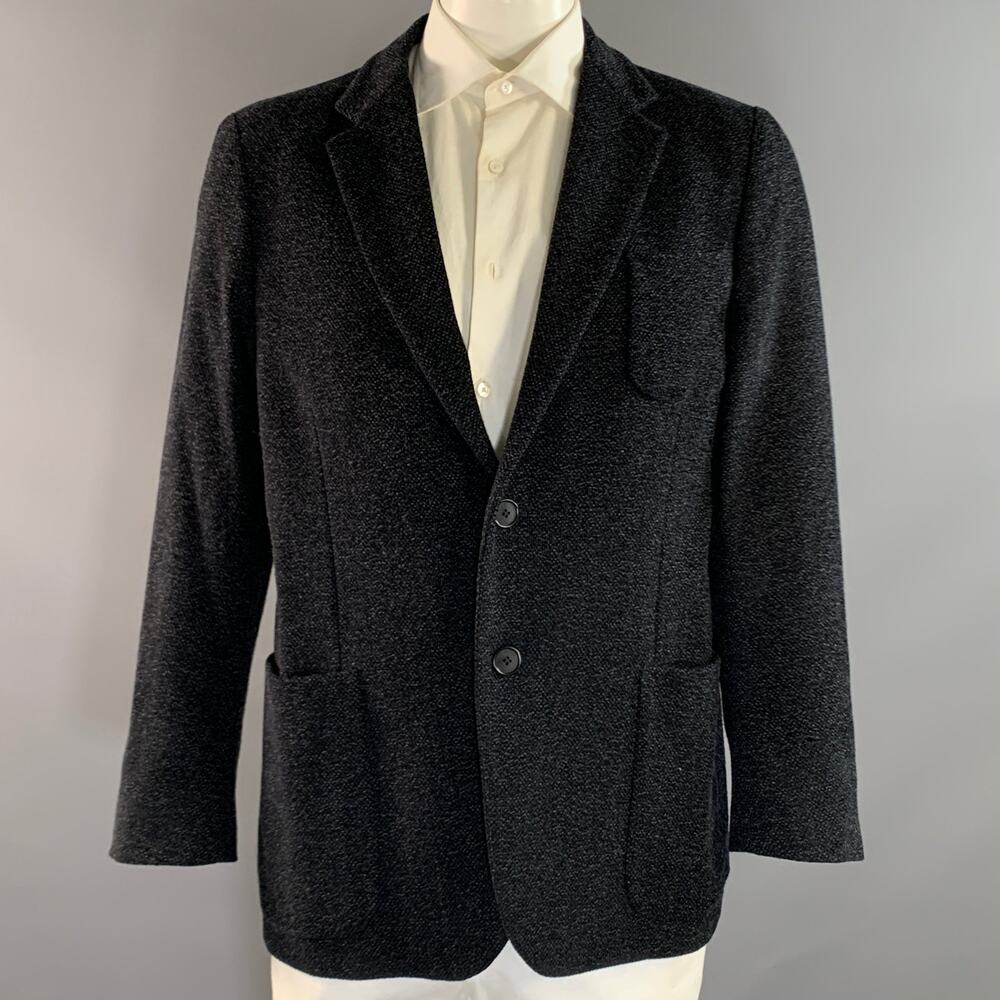 GIORGIO ARMANI FW2018 Navy Grey Wool Blend Notch Lapel Sport Coat